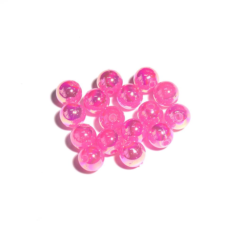7.5mm Electroplated AB Acrylic Round Beads for DIY Jewelry Making