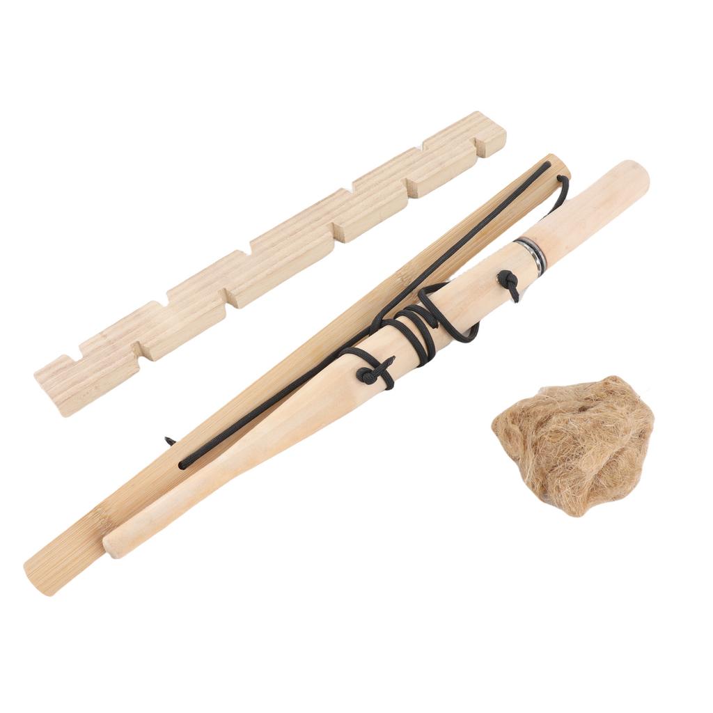 Wood Drilling Fire Making Tool Survival Emergency Ignitor Kit for Outdoor Camping(1 Person)
