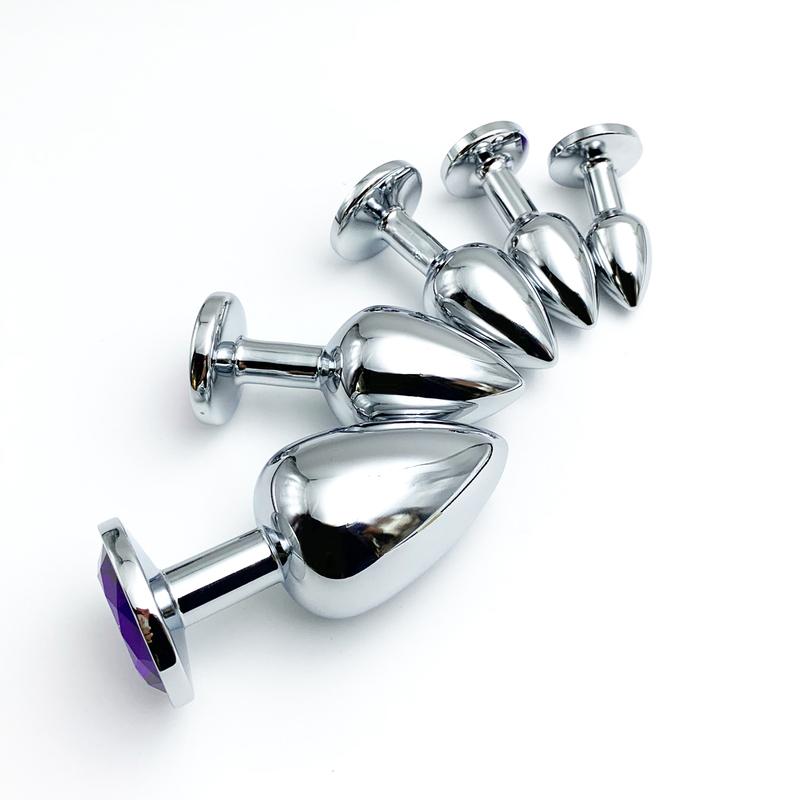 Gioiello Plug Anale in Metallo Base da Principiante a Esperto 5 Misure Butt Plug, Giocattoli per Adulti Coda Dildo Femminile/Maschile Giocattoli Sessuali Coppie Gioco per Adulti