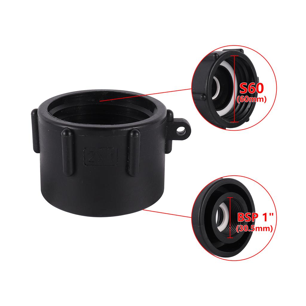 IBC Adapter Connector Fine Thread 1" 1.5" 2"Inch To Coarse Thread S60x6 Container Tank Home Gardening Irrigation Accessories 1Pc