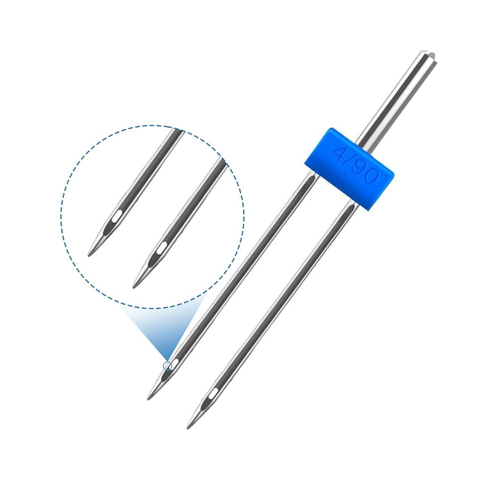 3PCS Sewing Machine Twin Needle Double Needle 9 Groove Presser Foot Zigzag Foot Straight Stitch for Household Sewing Machine