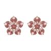 Summer Flower Design Alloy Earrings For Women With Zirconia Sparkle