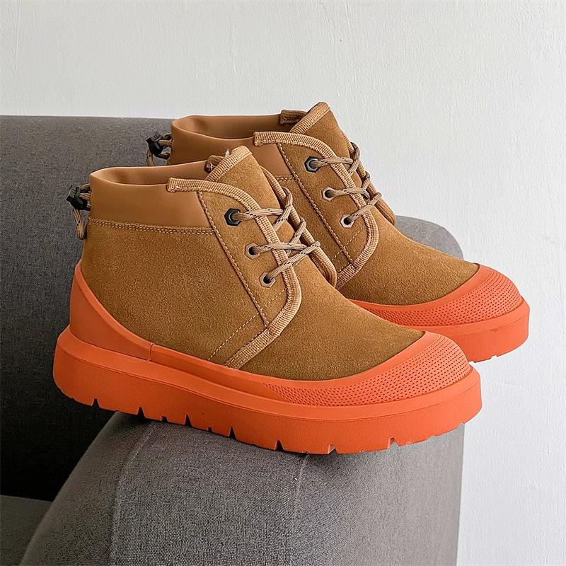 Fashion 2025 New Winter men boots  Slippers Warm Men Shoes Waterproof Non-Slip Plush Sneakers Male Leather  Boots size 38-44