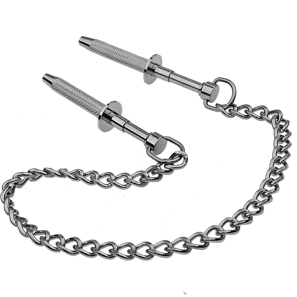 Yemax Nipple Clips with Stainless Bead Grabber 4th for Nipple Adult for SM Nipple Nipple Restraint Nipple Clit 1 Piece Chain, Steel, Design, Clip,