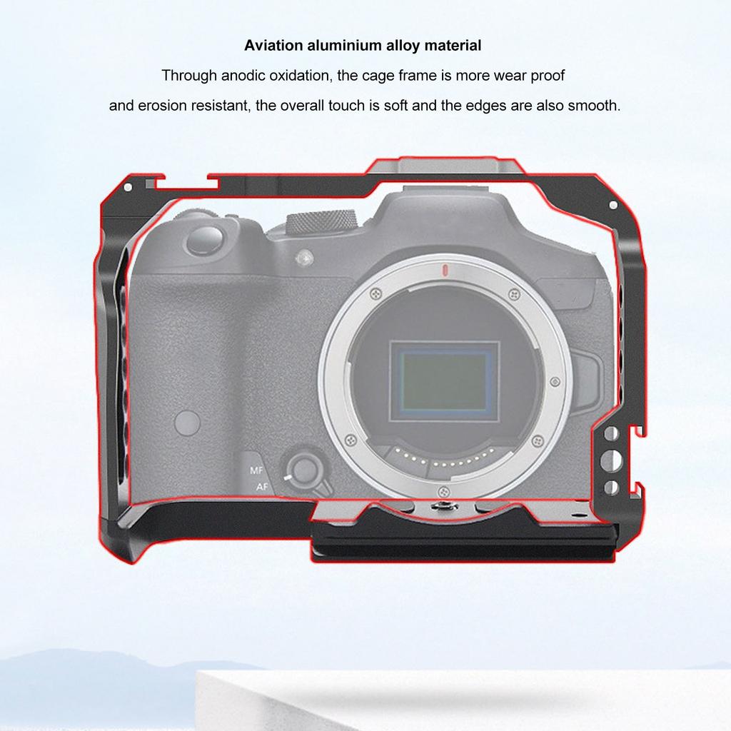 Camera Cage with Cold Shoe 1/4inch 3/8inch Threaded Hole Aluminum Alloy Camera Video Rig for 70D 80D