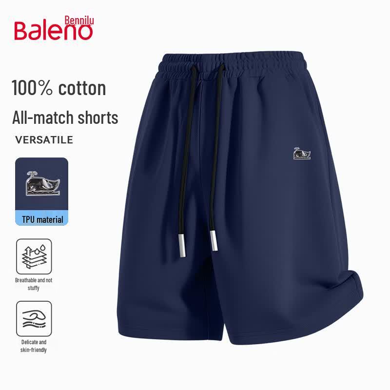 Baleno Men's Whale Print Cotton Summer Shorts