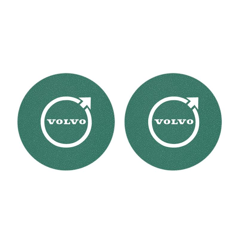 2Pcs Suede Car Coaster Mat Anti-slip Water Cup Pad For Volvo Rdesign XC90 V90 V60 XC60 XC40 V40 EC40 EX40 S60 S90 S80 V70 EX90