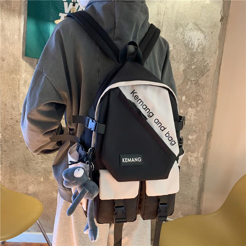 School Bag Female Large Capacity Japanese Junior High School High School Student Backpack Color Matching Tooling Backpack