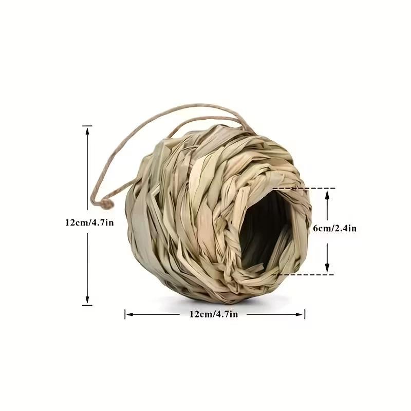 Birds Nest Bird Cage Grass Egg Cage Bird House Outdoor Decorative Weaved Hanging Parrot Nest Houses Pet Bedroom