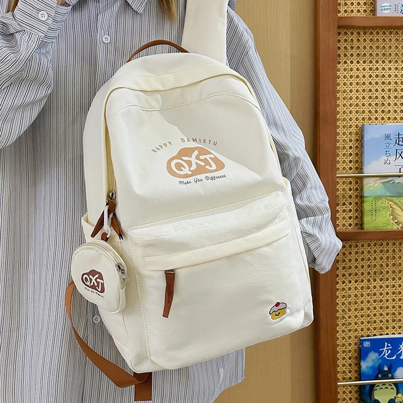 Schoolbag Women's Campus Backpack New Student Simple Junior High School Lightweight Backpack Large Capacity Student Schoolbag