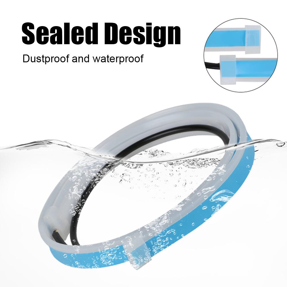 Wodoodporna elastyczna 1 para samochodów LED DRL stylizacja samochodu światło hamowania kierunkowskaz światło do jazdy dziennej przepływ