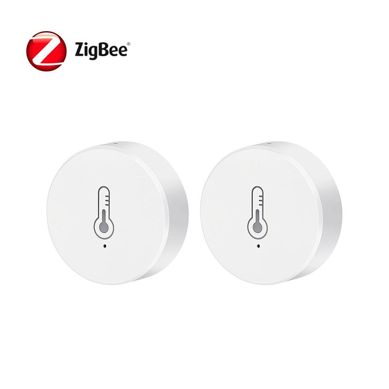 

Tuya ZigBee Real Time Temperature And Humidity Sensor Work With Alexa Google Home Smart Home Smart Life/Tuya Smart App Control 2pcs (need gateway)