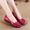 Spring Hot Spring Soft Sole Women's Shoes National Style Genuine Leather Women's Singles Shoes Middle-aged Old Mother's Shoes