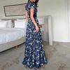 Spring 2026 Women's Fashion: Elegant European and American Plant Print Long Dresses