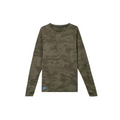 Patterned Print Crew Neck Long Sleeve T-Shirt Men Tops Olive-Green FB8539-222