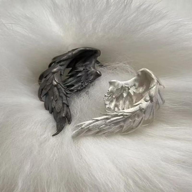 Creative Angel And Devil Wing Earrings Stylish Black White Dangle Studs For Women Fashion Jewelry Gift