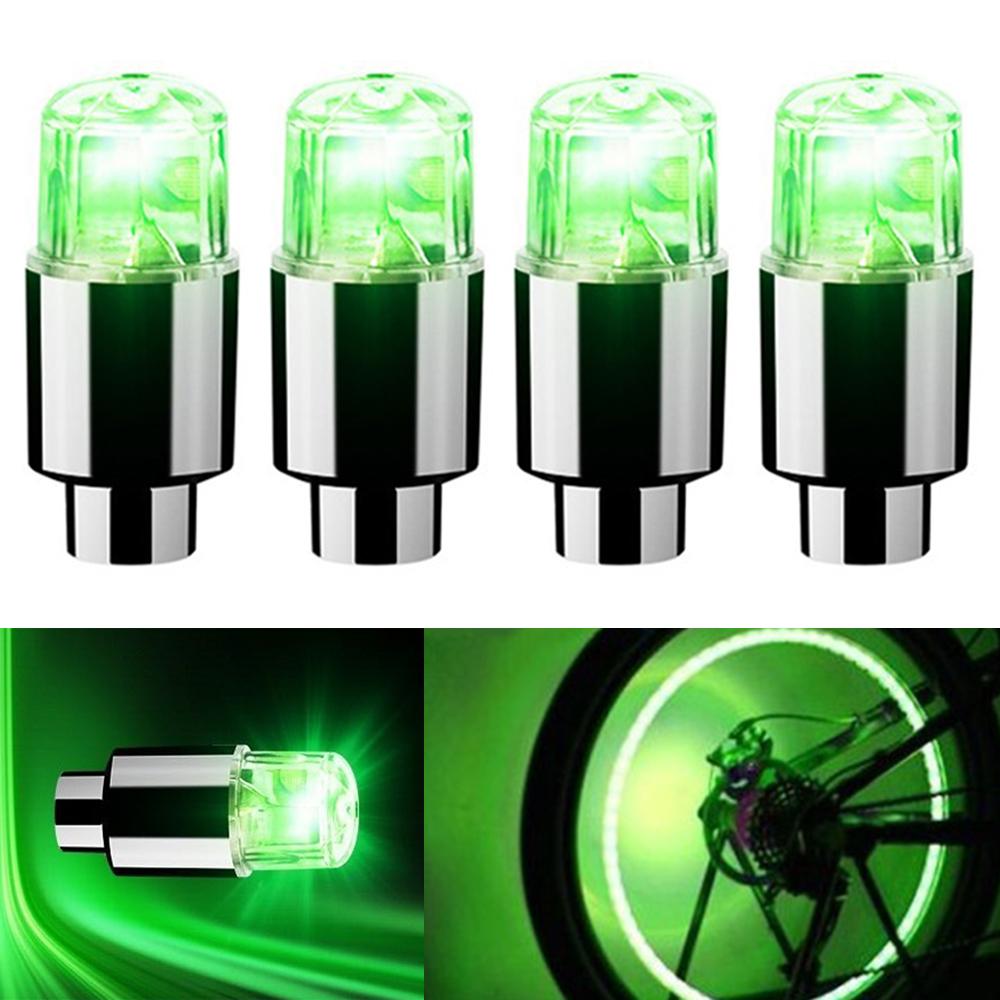4 PZ Pneumatico Ruota LED Colore Valvola Aria Ugello Bicicletta Motocicletta Notte Vento Fuoco che Respira Lampeggiante Modifica Accessori Lampada Mozzo
