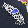 Lapis Lazuli, Blue Topaz Gemstone 925 Sterling Silver Bracelet 7-8" KG-1819