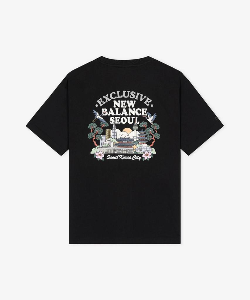 Nyuballanseu Nbneg3A073 / Uni Nb Seoul Landmark Short Sleeve T-Shirt (Black)