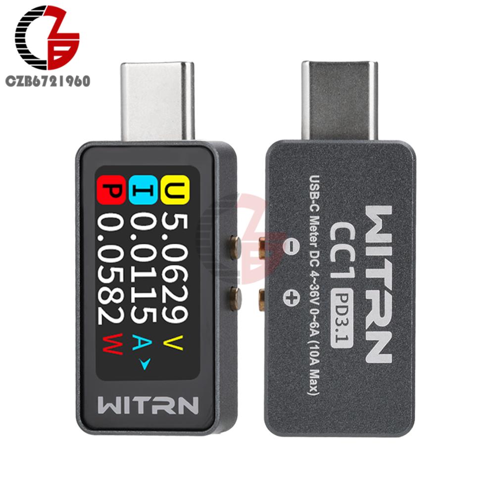 

DC 4-28V 6A Type-C Tester 0.96inch IPS Voltmeter Ammeter Power Meter Battery Charging Tester Bidirectional Current Measurement