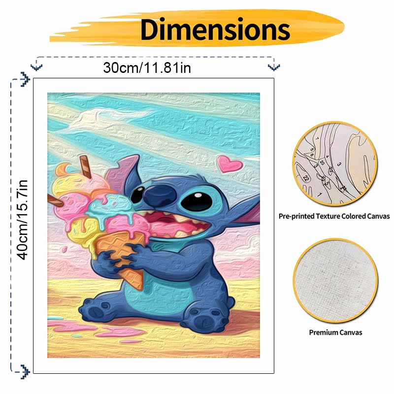Disney Stitch Ice Cream Painting Kit Home Bedroom Wall Decor Handmade Gift