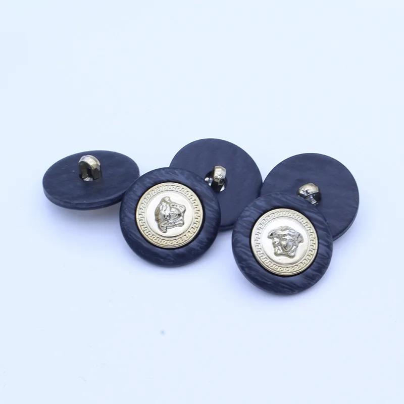 

10 шт. ретро роскошные пуговицы с головой Медузы смоляные металлические круглые швейные пуговицы пришитые вручную пуговицы для пальто ветровка одежда аксессуар 23.0 MM чёрный