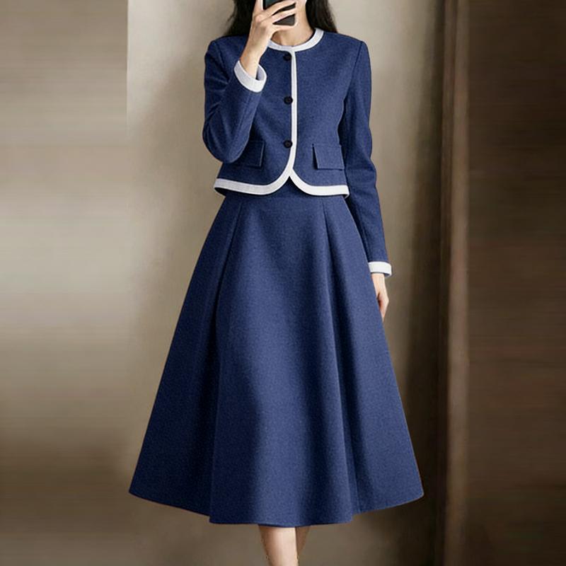 ZANZEA Women Elegant Outfits Long Sleeve Blouse and Skirts Casual Two Piece Suit Sets