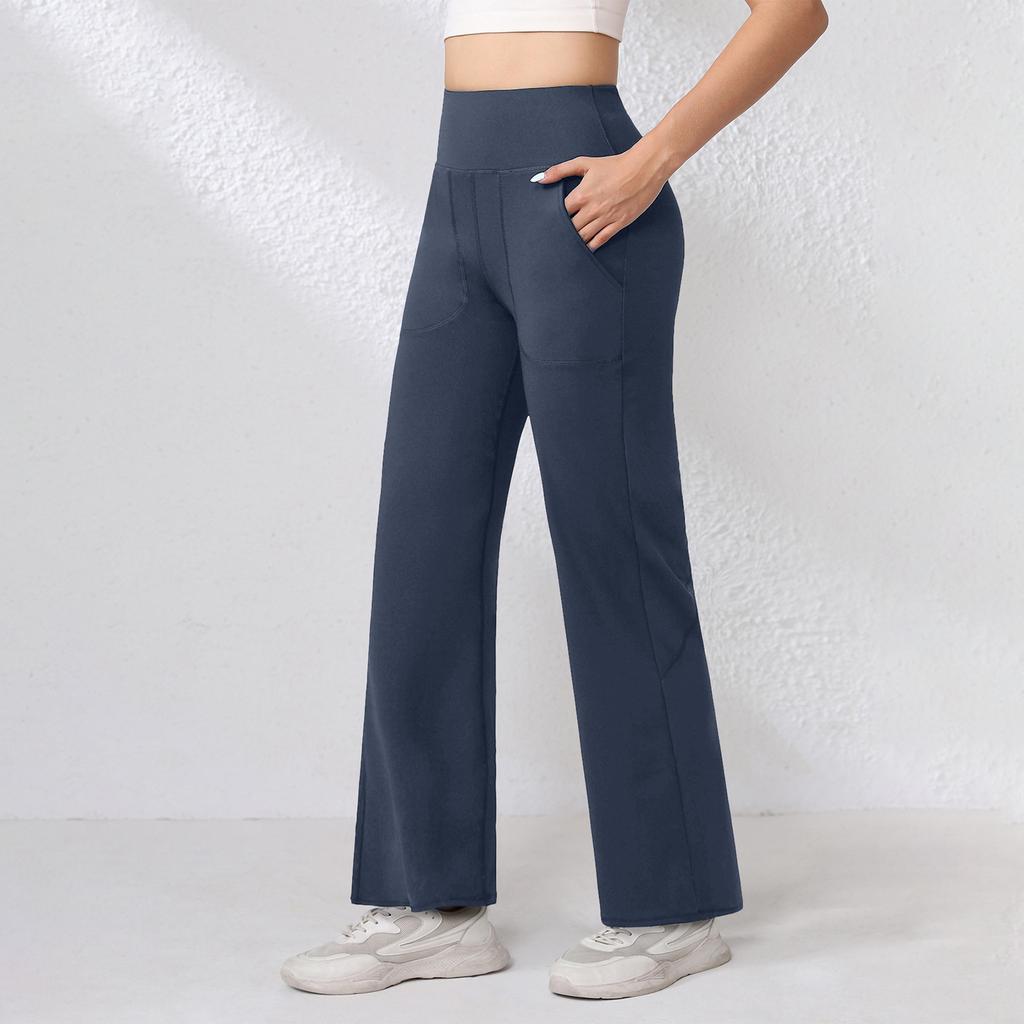 Women's Casual Slim-Fit High-Waisted Pants -Color Yoga Pants With Pockets