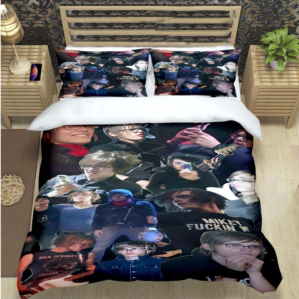 M-Mikey Way-My Chemical Romance Stampe Set Biancheria da Letto Set Articoli per il Letto Set Piumone Adolescenti Ragazze Cartoni Animati Twin Singolo Regalo per Bambino