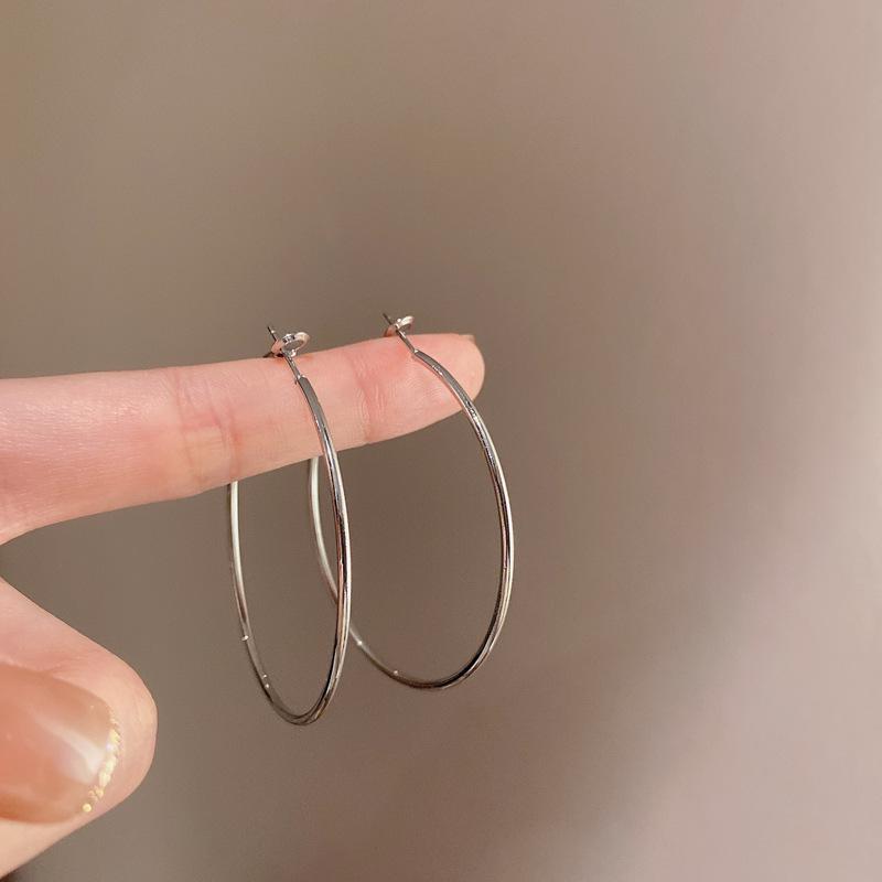 High-End Light Luxury Cold-Style Metal Hoop Earrings