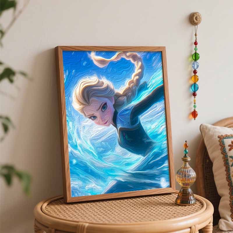 Disney Frozen Elsa Oil Painting Kit Digital Painting Art Handmade Diy Home Room Decorations. 86 Characters.