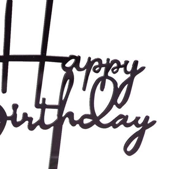 Acrylic Happy Birthday Cake Topper Dessert Flag Decoration Party Baking Supplies