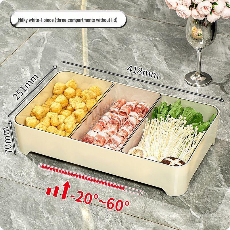 Stackable Compartmented Kitchen Tray with Draining for Hot Pot Side Dish