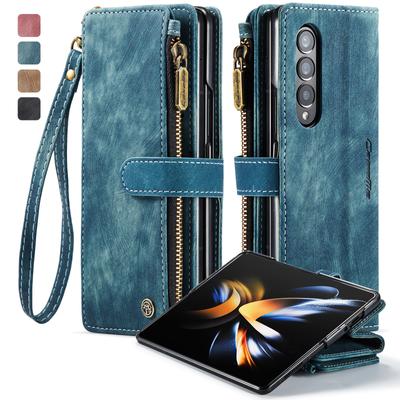 Full Protection Leather Cover Folding Case For Samsung Galaxy Z Fold4 5g Fold 4 Fold3 Zfold4 Fold 3 Card Pocket Wallet Bag Cases
