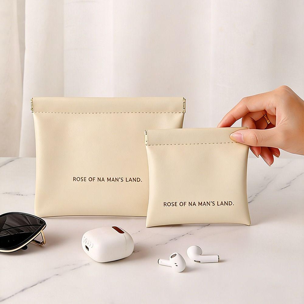 Fashion With Inner Bag Lipstick Makeup Bag Simple Mini Jewelry Handbag Travel PU Storage Bag for Women Girls