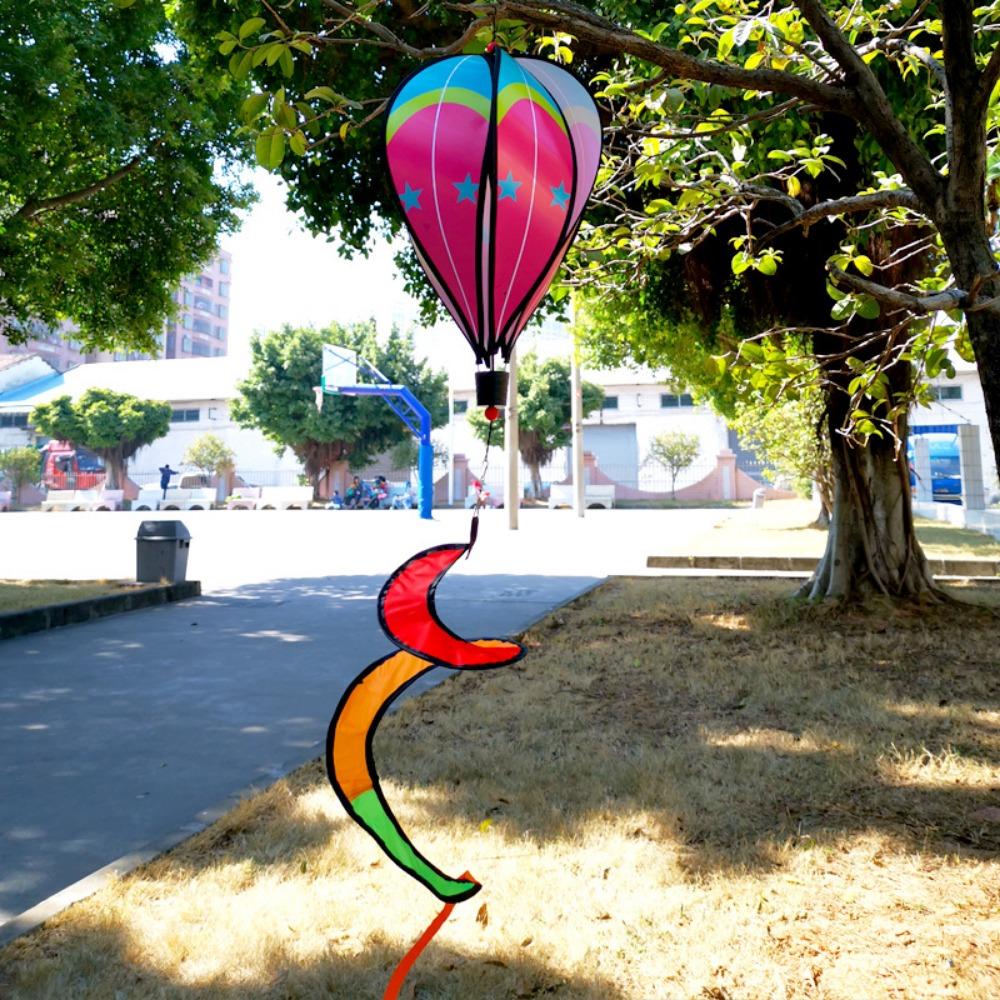 40cm Balloon Hot Air Balloon Spinner Plastic Striped Tie Dye Pinwheels