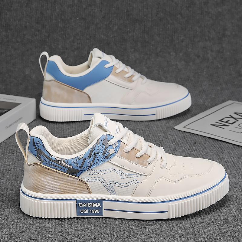 

Весенние новые мужские туфли универсальные дышащие нескользящие повседневные кроссовки модные кроссовки с толстой подошвой для подростков беговые виды спорта 44 синий