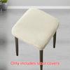 1Pc Stool Cover Dustproof Polyester Elastic Stool Chair Covers Removable Square Seat Cover Solid Color Chair Covers