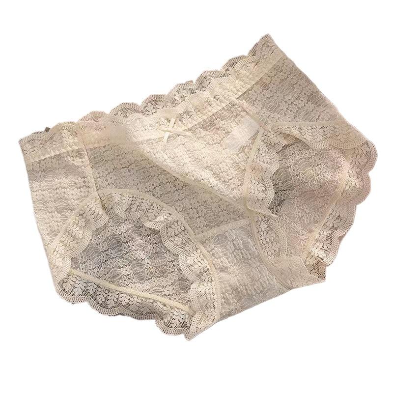 Кружевное нижнее белье женское сексуальное нижнее белье средняя талия летние трусы бесшовные женские трусы персонализированные антибактериальные трусики M