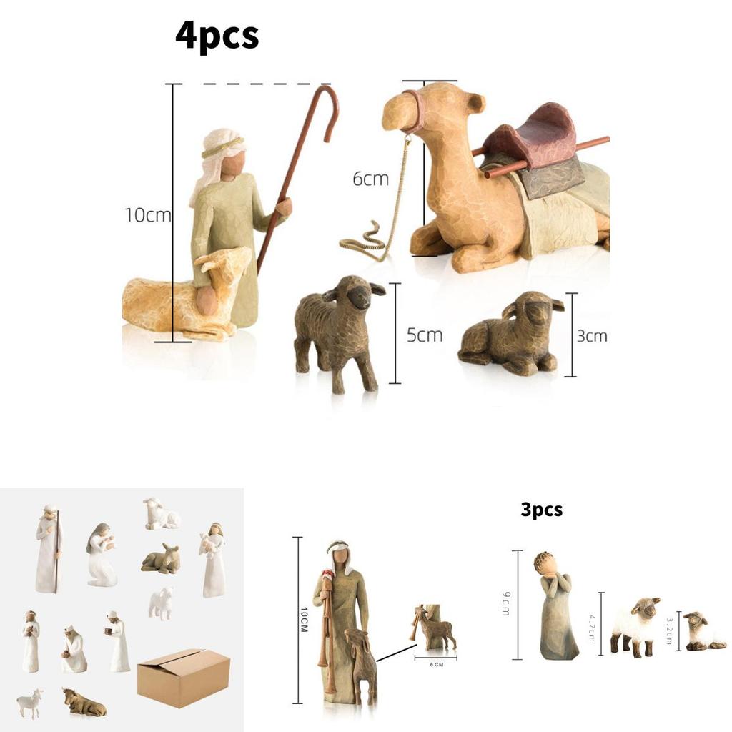 Resin Scene Set With Star And Manger For Christmas Gift Collection