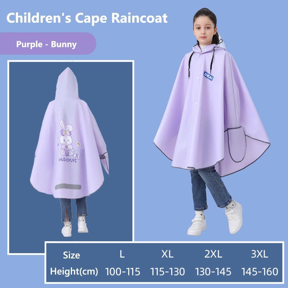 With Gloves Waterproof School Raincoat Detachable Clear Brim Outdoor Rain Cloak  for Boys and Girls