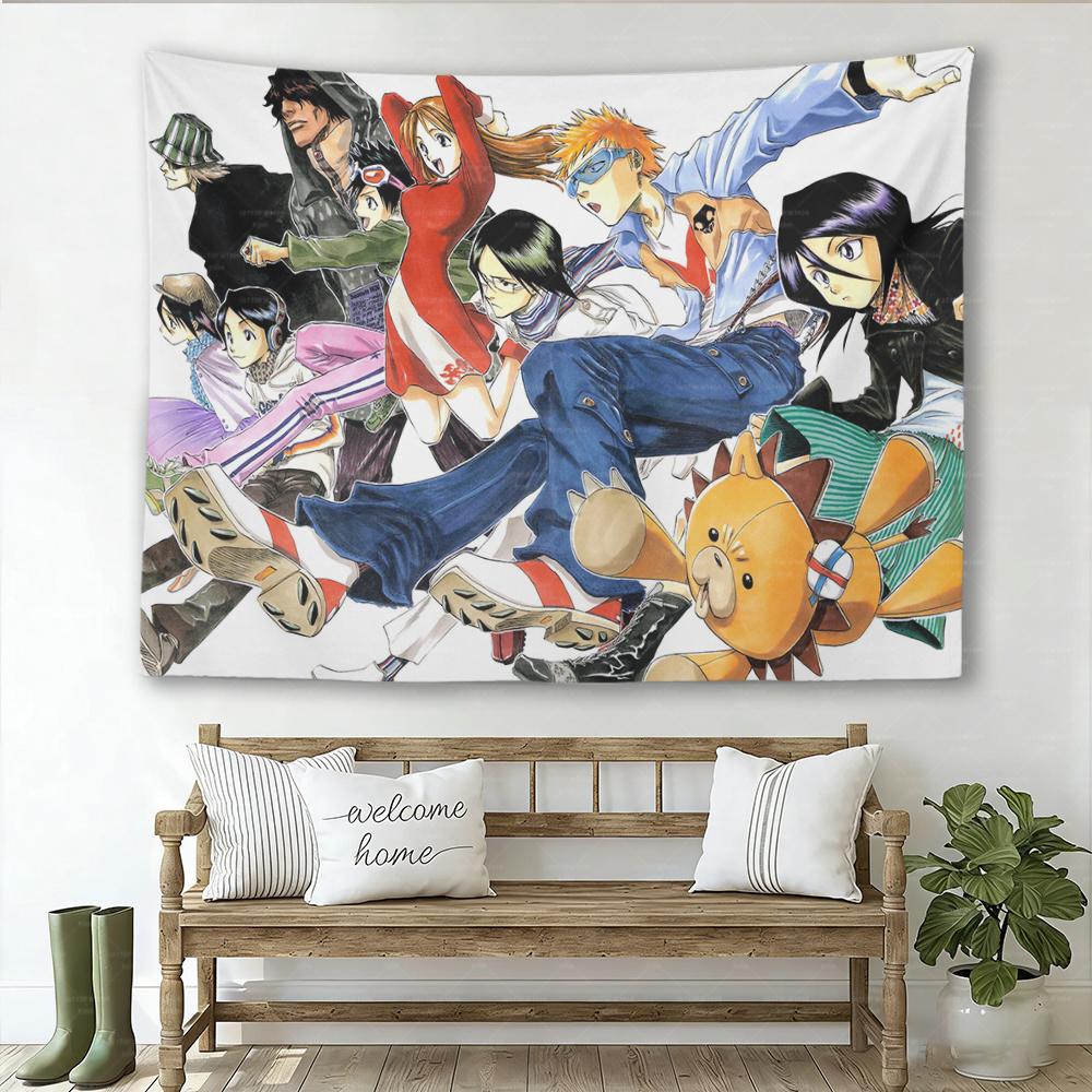 Bleach Anime Tapestry Ichigo KKurosaki Wall Hanging Aesthetic Bedroom Dorm Manga Decor