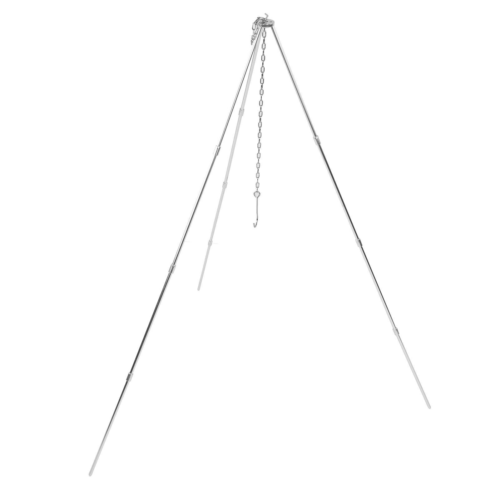 

4 Section Campfire Tripod Portable Aluminum Alloy Hanging Pot Tripod for Outdoor
