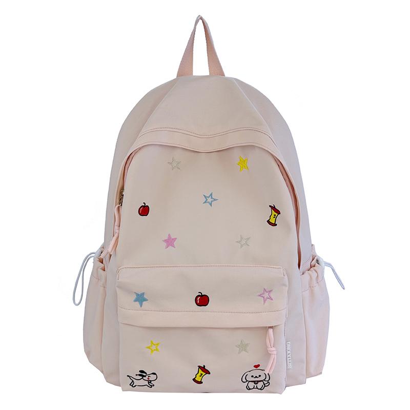 Nyl Embroidery Large Capacity Sweet Backpacks 2026 Simple Versatile Bag Student Commuting Versatile Fashi Backpacks
