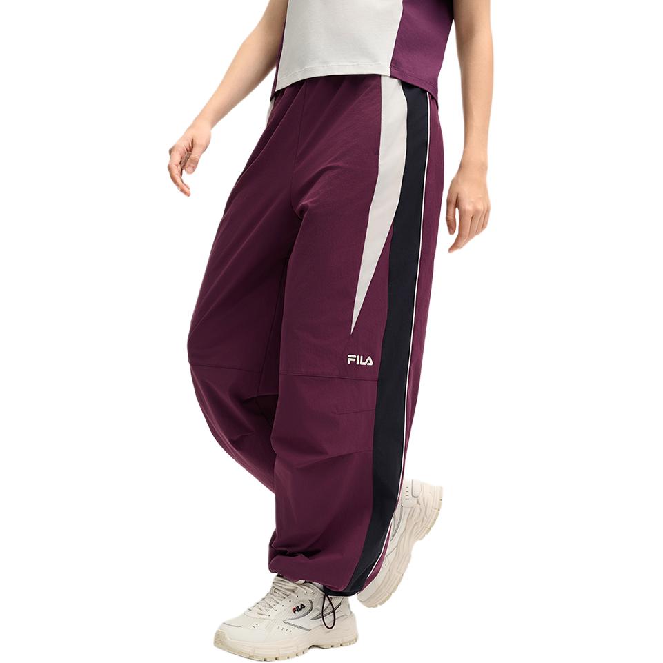 Fila Lifestyle Series Letter Logo Color Block Low Saturation Sport Simple Basic Versatile Comfortable Woven Retro Sports Casual Pants F11W519808FPU