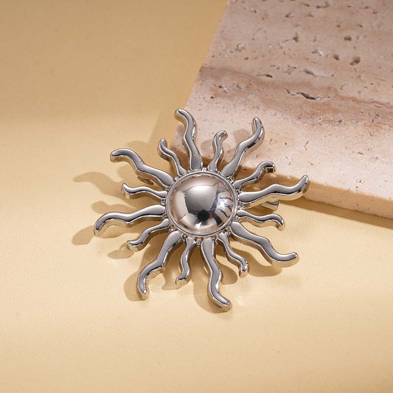 Spilla da sole in metallo alla moda per donne uomini Vintage Punk Colore Oro Spille Spille Accessori Gioielli Abbigliamento Regalo