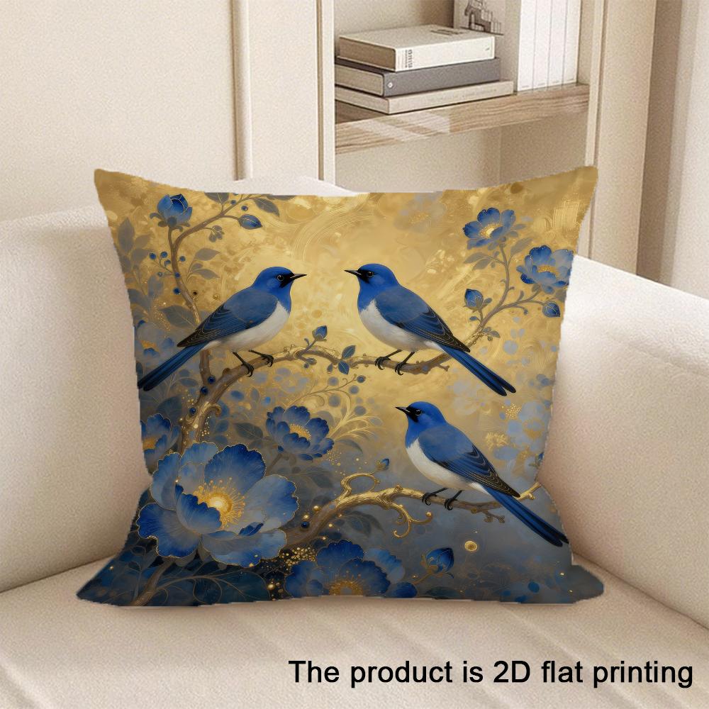 1pc Exquisite 2D Flat-Printed Pillowcases with Various Adorable Animal Designs Sofa Cushion Cover Home Bedroom Room Decoration