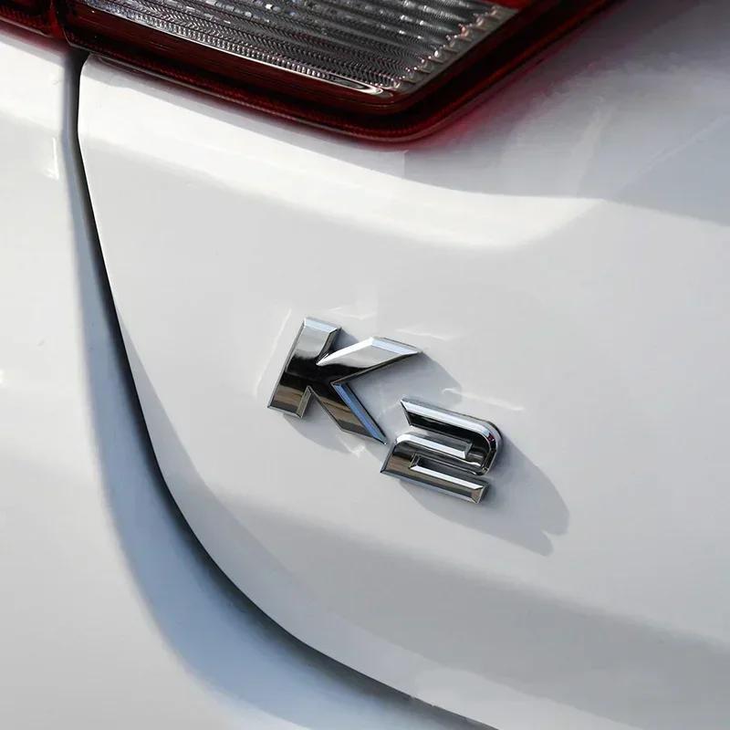 VSRA4 3D Metal Chrome Black K2 K3 K4 K5 KX7 Letters Logo Rear Boot Trunk Emblem Badge Sticker for Kia Car Styling Accessories