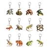 Portable Acrylic Decor 12Pcs 2D Snake Keychain Set, Lizard Reptile Insect Key Realistic Animal Ring Holder, Decorative Pendant for Backpacks Handbags