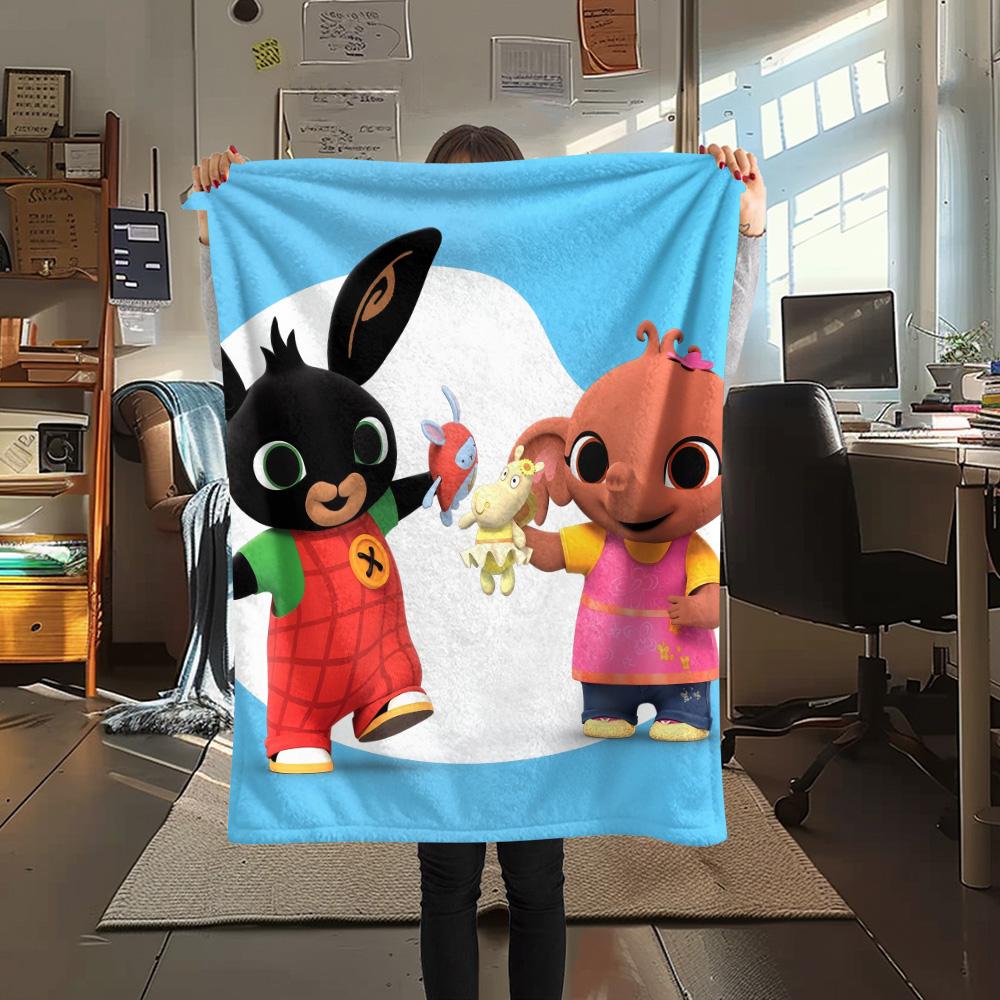 Coperta in Flanella con Stampa di Bing Bunny, Alta qualità, Confortevole per Tutte le Stagioni, Decorazione per la Casa, Calore e Comfort